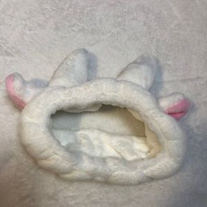 Free with Purchase White Fuzzy Headband for Makeup or Skincare